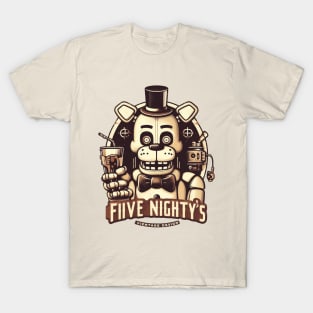 FIIVE NIGHTY'S - freddy-fazbears T-Shirt